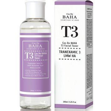 Тонер для обличчя з транексамовою кислотою Cos De Baha T3 Tranexamic 3 LMW HA, 200 мл