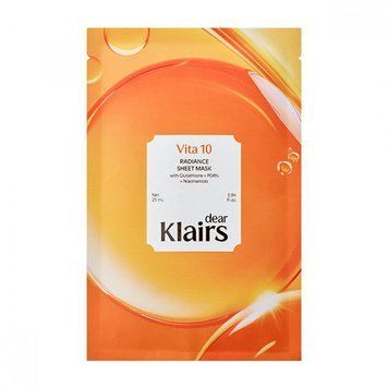 Тканинна маска з вітамінним комплексом DEAR, KLAIRS Vita 10 Radiance Sheet Mask