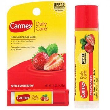 Лікувальний бальзам-стік для губ Carmex Strawberry Lip Balm Sunscreen Stick SPF 15