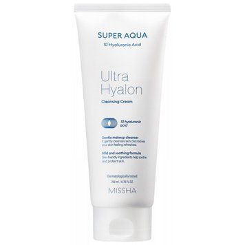 Очищуючий крем для обличчя з гіалуронової кислотою Missha Super Aqua Ultra Hyalron Cleansing Cream, 200 мл