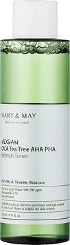 Тонер для жирної та комбі шкіри Mary&May Vegan CICA Tea Tree AHA PHA Toner, 200 мл