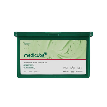 Набір заспокійливих масок з центелою, алое та зеленим чаєм Medicube Super Cica Daily Quick Mask