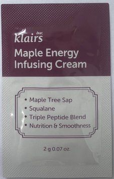 (Пробник) Живильний крем з соком клену Dear, Klairs Maple Energy Infusing Cream