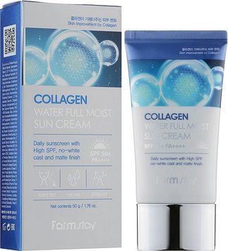 Зволожувальний сонцезахисний крем з колагеном Farmstay Collagen Water Full Moist Sun Cream SPF50+/PA++++, 50 мл