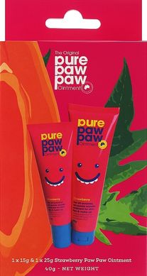 Набір відновлюючих бальзамів для губ Pure Paw Paw Duo Strawberry (lip/balm/15g + lip/balm/25g)