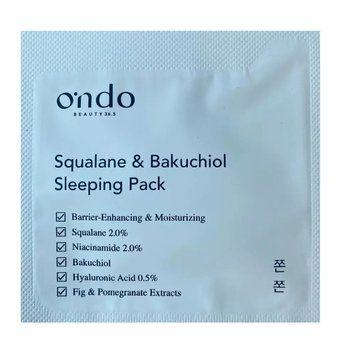 Нічна маска зі скваланом та бакучіолом Ondo Beauty 36.5 Squalane & Bakuchiol Sleeping Pack пробник