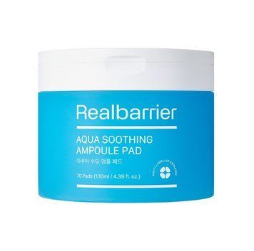 Термін до 2027.02 Тонер-педи зволожувальні для чутливої шкіри Real Barrier Aqua Soothing Ampoule Pad 130ml (70ea)