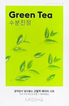 Тканинна маска для обличчя з екстрактом зеленого чаю Missha Airy Fit Green Tea Sheet Mask, 19g