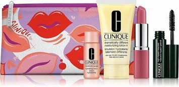 Косметичка з наповненням Clinique (lot/30ml + lot/7ml+ lip/primer/3.8g + mascara/3.5ml)