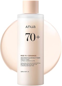 Тонер з екстрактом рису Anua Rice 70 Glow Milky Toner, 250 мл