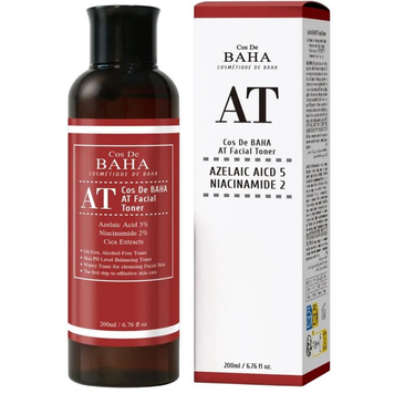 Тонер для обличчя з азелеїновою кислотою COS DE BAHA AT Facial Toner, 200 мл