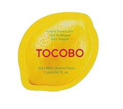 Лимонний тонер з кислотами AHA, BHA і вітаміном С Tocobo AHA BHA Lemon Toner, 2ml
