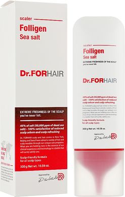 Пілінг для шкіри голови з часточками солі Мертвого моря Dr.FORHAIR Sea Salt Scaler 300мл