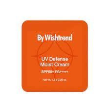Зволожуючий сонцезахисний крем з пантенолом BY WISHTREND UV Defense Moist Cream SPF 50+ PA++++ пробник