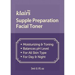 Зволожуючий гіпоалергенний тонік DEAR, KLAIRS Supple Preparation Facial Toner пробник