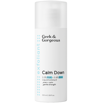 Ексфоліант для чутливої шкіри з кислотами 4% PHA та BHA Geek & Gorgeous Calm Down 100ml