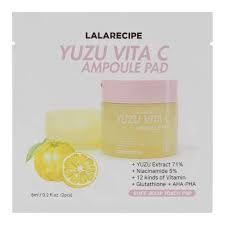 Освітлюючі пади з екстрактом юдзу та вітаміном С LalaRecipe Yuzu Vita C Ampoule Pad, 2 шт