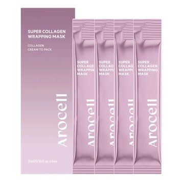 (Набір) Маска-плівка з колагеном для зволоження та ліфтингу AROCELL Super Collagen Wrapping Mask, 4 штуки по 5 г