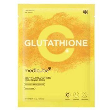 Тканинна маска з вітаміном С та глутатіоном для освітлення та сяйва MEDICUBE Deep Vita C Glutatihione Brightening Mask