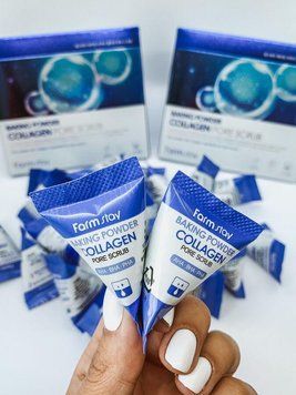 Скраб для обличчя з содою і колагеном FarmStay Collagen Baking Powder Pore Scrub, 7 г